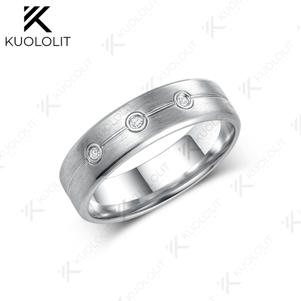 Kuololit 0.045CTW Lab Grown Diamonds Custom Band for Women Solid 14K 10K 585 Yellow Gold for Christmas Gifts Party Anniversary