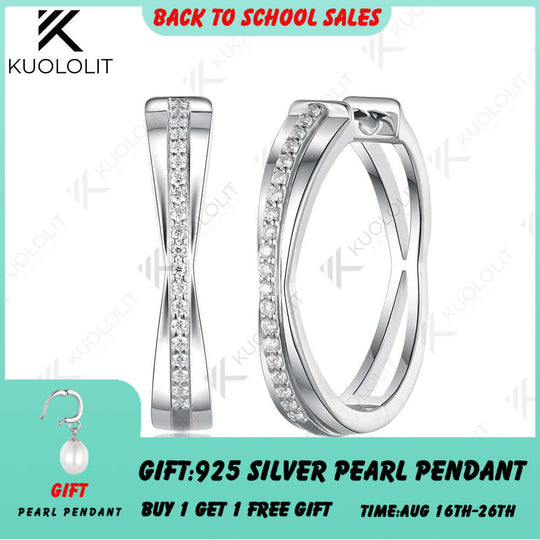 Kuololit 0.32CTW Lab Grown Diamonds Custom Hoop Earrings for Women Solid 14K 10K 585 Yellow Gold for Christmas Gifts Anniversary