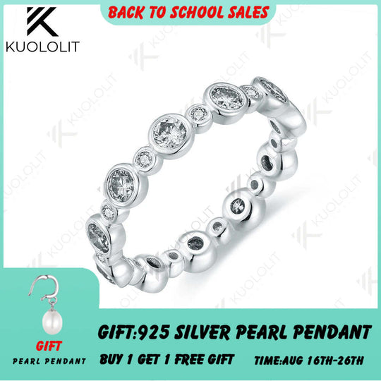 Kuololit Damenring mit 1,3 Karat Labordiamant, massives 18K, 14K, 10K oder 585 Weißgold, Eternity-Ring, ideal als Weihnachtsgeschenk oder Partygeschenk. 
