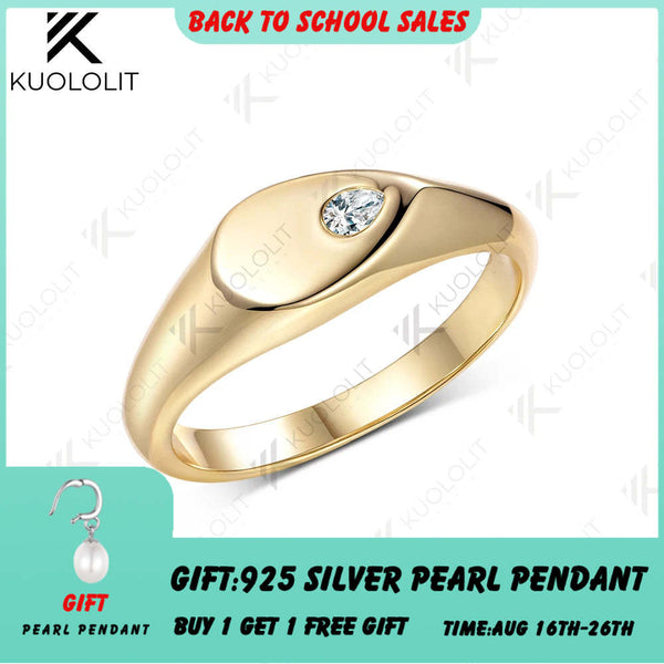 Kuololit 0.15CT Lab Grownn Diamonds Ring for Women Soild 10K 14K Yellow Gold Pear Cut Engagement Ring for Christmas Gifts Party