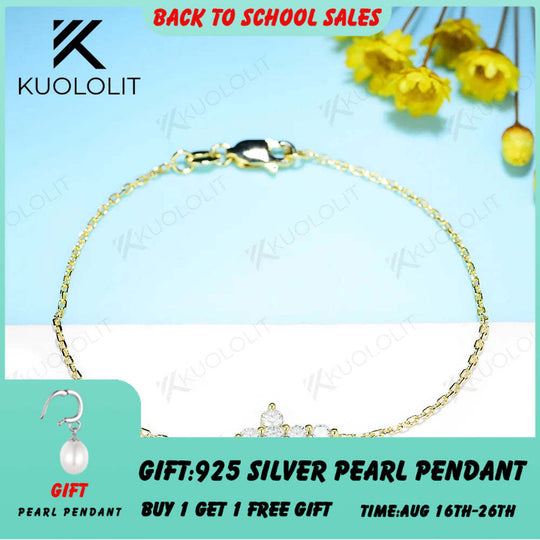 Kuololit 0,6 Karat Moissanit-Armbänder für Damen und Herren, 585er Gold, 18K und 10K Gold, verstellbare Ketten, Kreuzanhänger, ideal für Verlobung, Weihnachten oder als Klassiker 