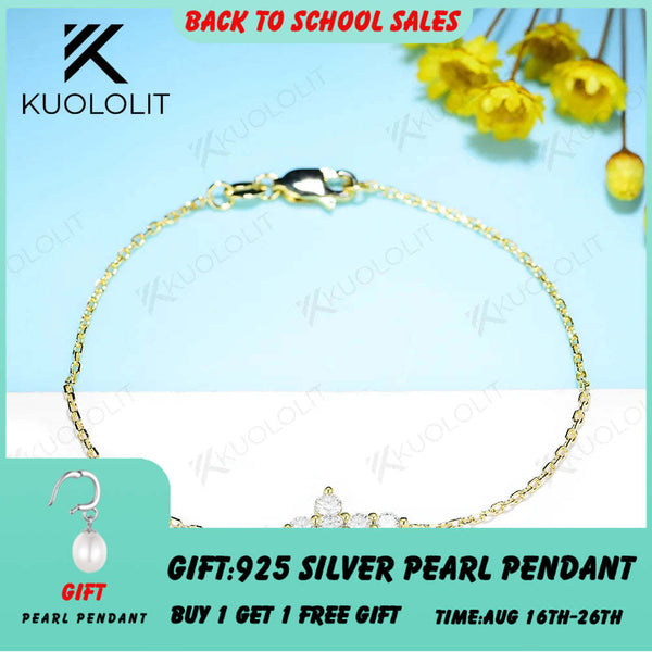 Kuololit 0,6 Karat Moissanit-Armbänder für Damen und Herren, 585er Gold, 18K und 10K Gold, verstellbare Ketten, Kreuzanhänger, ideal für Verlobung, Weihnachten oder als Klassiker 