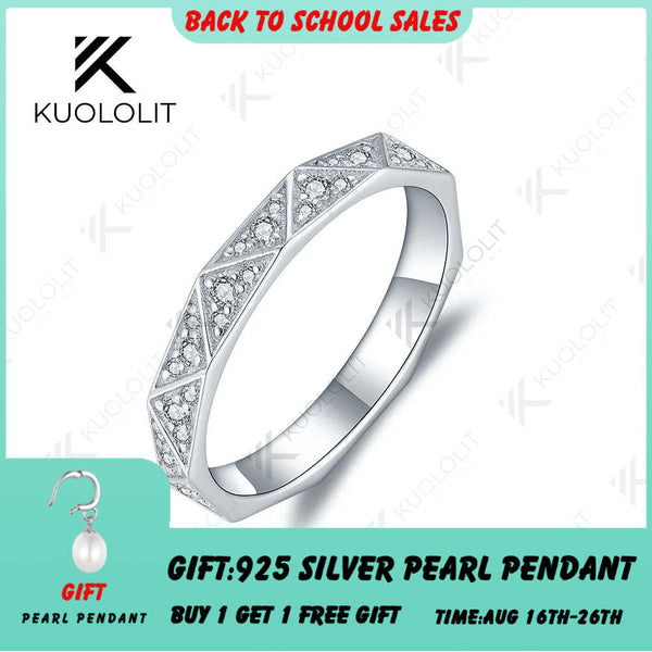Kuololit Ring mit 0,4 Karat im Labor gezüchteten Diamanten für Damen und Herren, massives 14-karätiges 585er Silber/Weißgold, Ehering, perfektes Geschenk zum Jahrestag oder zu Weihnachten 