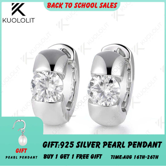 Kuololit 2CTW IGI Lab Grown Diamonds Custom Hoop Earrings for Women Solid 14K 10K Yellow Gold Engagement Ring for Christmas Gift