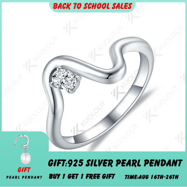 Kuololit 0,2 ct Moissanit-Ring für Damen, massiv, 18K/14K 925 Silber/Weißgold, ovaler Schliff, V-förmiger Ring, ideal für Verlobung, Weihnachten 