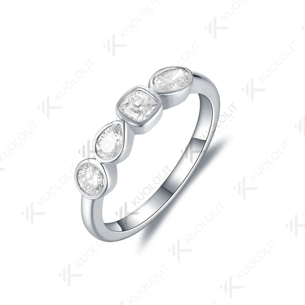 Kuololit 1,1 ct Moissanit-Ring, 585er, 14K und 10K Weißgold, Solitär-Luxusring für Damen, Verlobungsring, personalisierter Weihnachtsring 