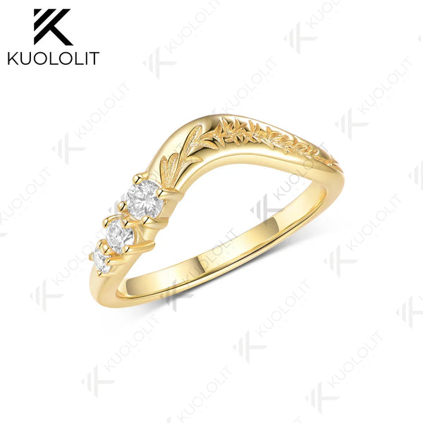 Kuololit 0.2CTW Lab Grown Diamonds Ring for Women Solid 14K 10K Gold Wedding Band Ring for Engagement Gift Anniversary Christmas