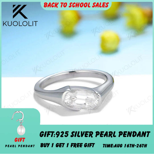 Kuololit 1,3 Karat OMC Moissanit-Ringe für Damen, massiv, 14K 10K 585 Silber Weißgold, für Verlobung, Hochzeit, Weihnachten, klassisch, neu 