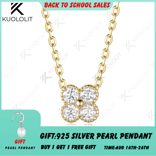 Kuololit 0.4CTW Lab Grown Diamonds Necklace Solid 10K 14K Pendant for Women Jewelry for Engagement with NGIC Certificate Gifts