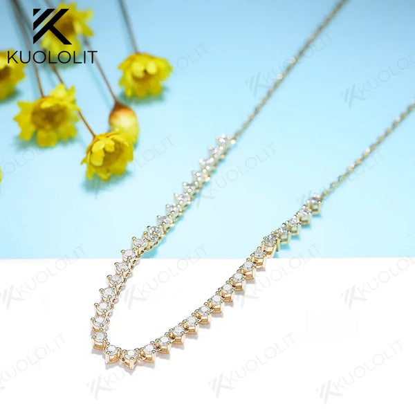 Kuololit 0.9CTW Moissanite Necklace for Women Men
