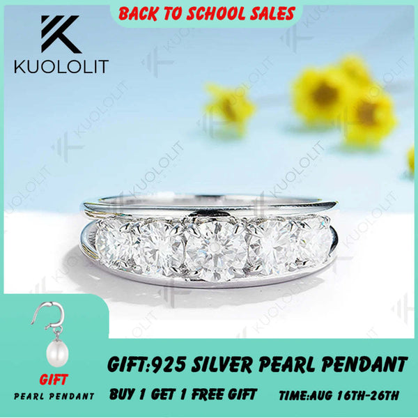 Kuololit Moissanit-Ring (1,9 Karat) für Damen und Herren, massives 18K, 14K, 10K oder 585 Weißgold, Verlobungsring – ideales Geschenk zu Weihnachten oder zum Jahrestag 