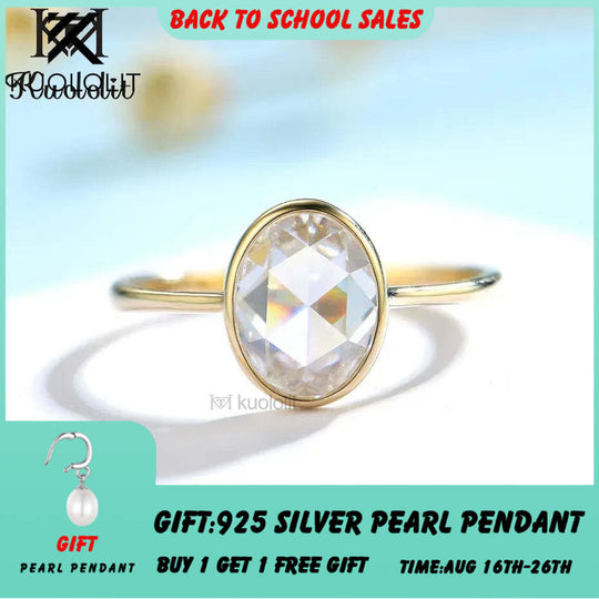 Kuololit Rosenschliff Moissanit 750 18K 14K 10K Roségold Ringe für Damen Luxusring für Verlobung Jahrestag Party Edler Schmuck 
