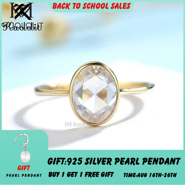 Kuololit Rosenschliff Moissanit 750 18K 14K 10K Roségold Ringe für Damen Luxusring für Verlobung Jahrestag Party Edler Schmuck 