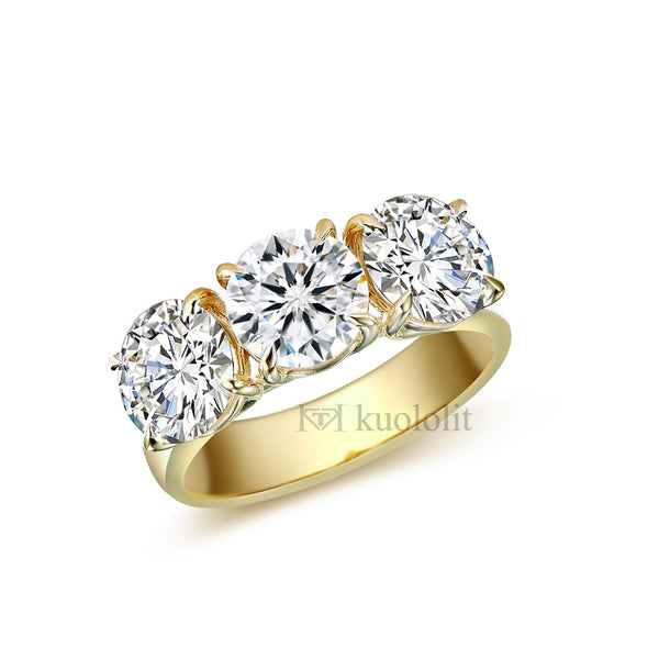 Kuololit 6CT Moissanite AU750 18K 14K White Gold Ring for Women Round D VVS Solitaire Ring for Engagement Party 2022 New Trends