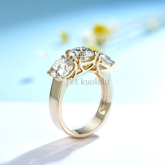 Kuololit 6CT Moissanite AU750 18K 14K White Gold Ring for Women Round D VVS Solitaire Ring for Engagement Party 2022 New Trends