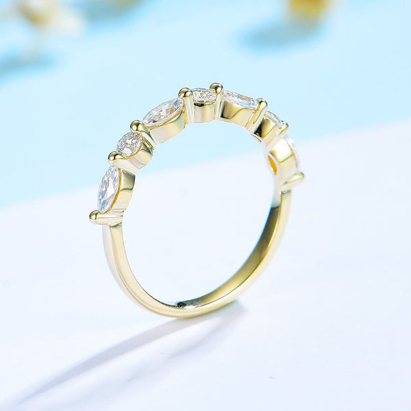 Kuololit Bubble Ring 14K 10K 585 Rose Gold for Women Marquise Moissanite Ring Matching Band Engagement for Party