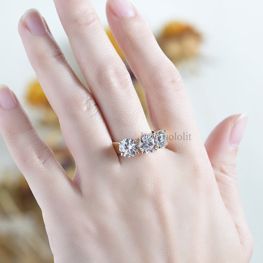 Kuololit 6CT Moissanite AU750 18K 14K White Gold Ring for Women Round D VVS Solitaire Ring for Engagement Party 2022 New Trends