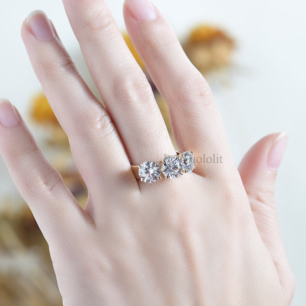 Kuololit 6CT Moissanite AU750 18K 14K White Gold Ring for Women Round D VVS Solitaire Ring for Engagement Party 2022 New Trends